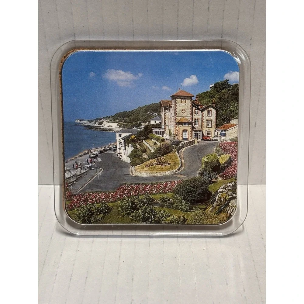 Isle of Wight England Drink Coasters Set of 6‎ acrylic cork back landmarks pics